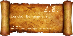 Lendel Berengár névjegykártya